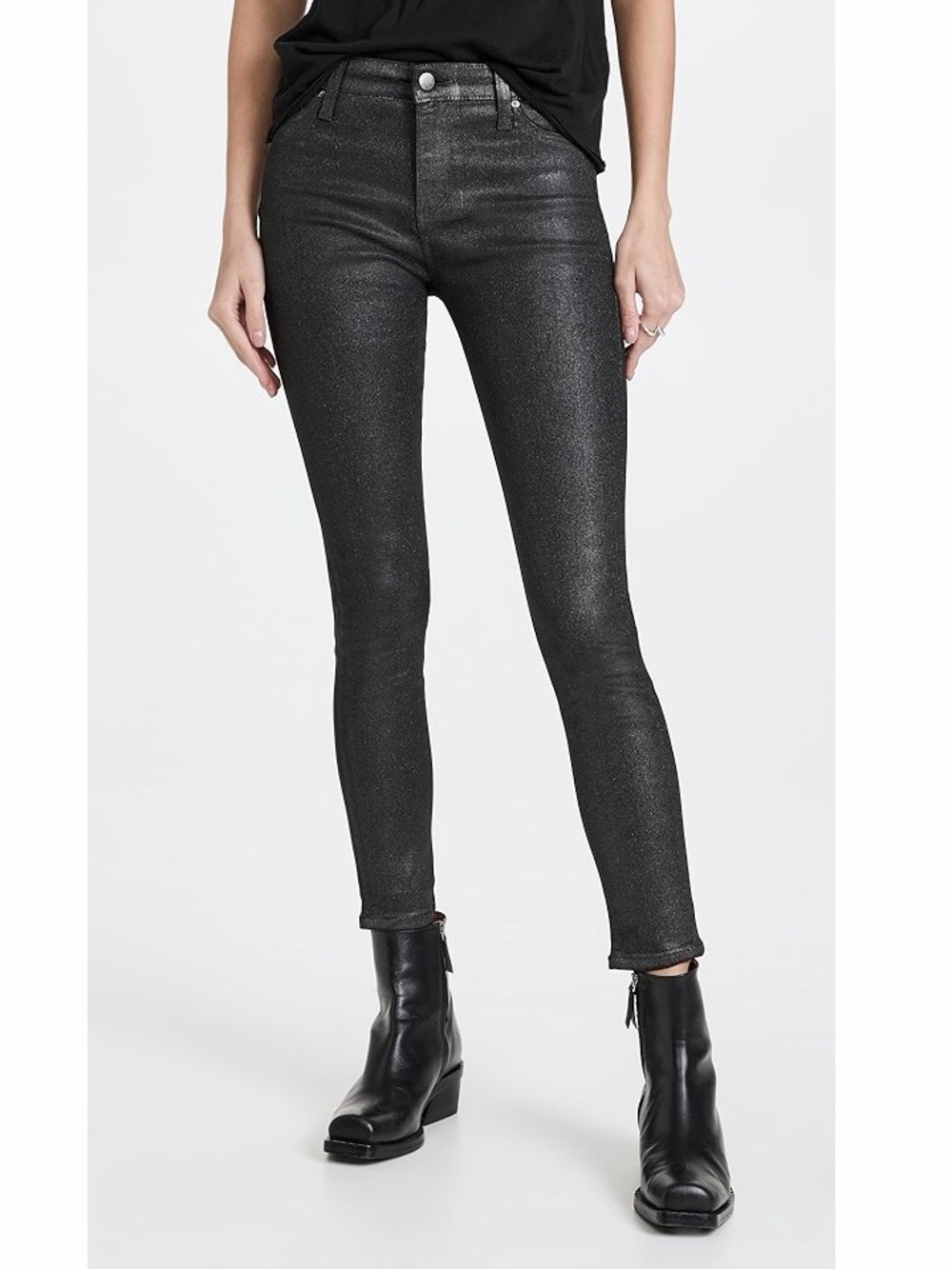 AG Adriano Goldschmied Luminous Gunmetal Shimmer Top